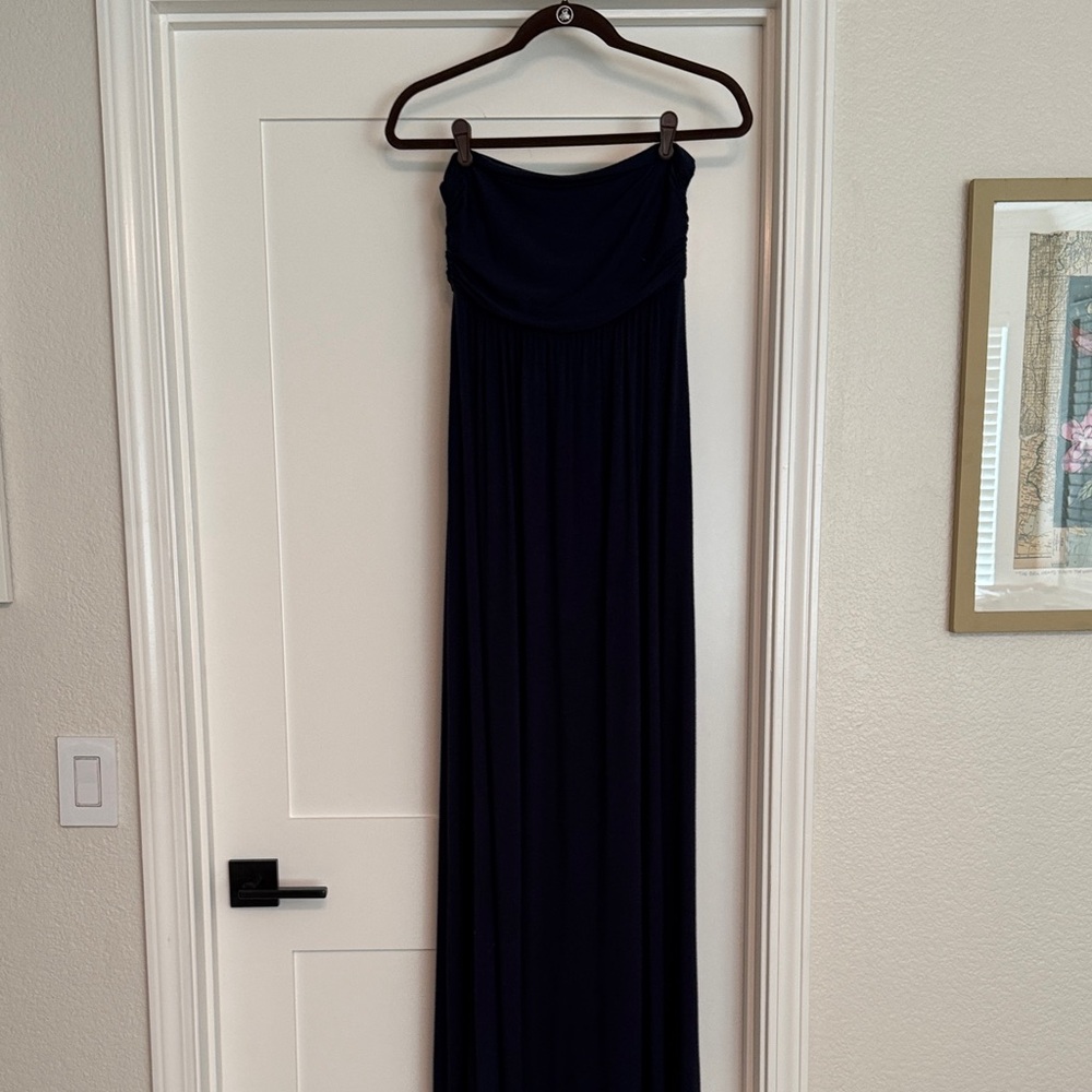 Women's Navy strapless  Maxi Dress by Frenzii